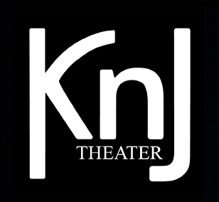 KnJ Theater Logo in white text with a black background