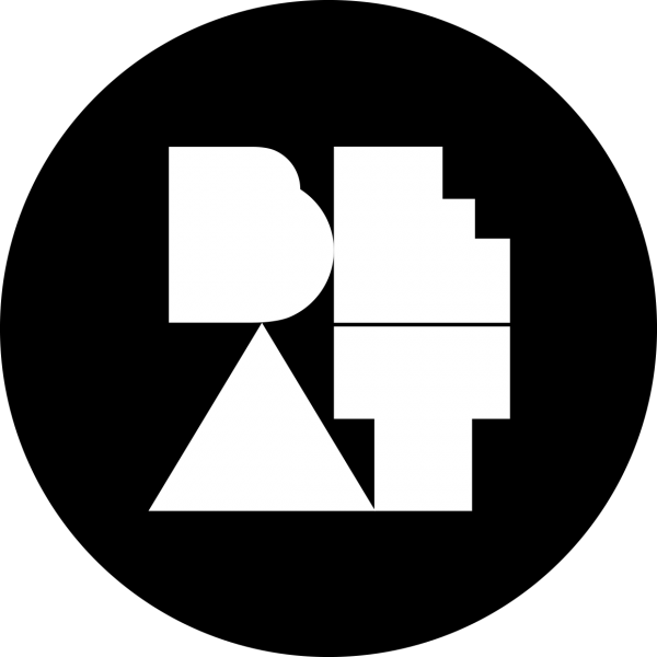 Black circle with white box letters in the center spelling out B.E.A.T