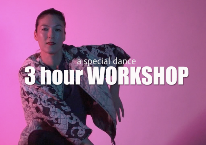 Flyer of the workshop with headshots of guest choreographers