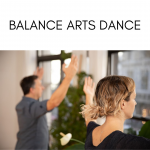 AT Dance in white writing on a brick red background