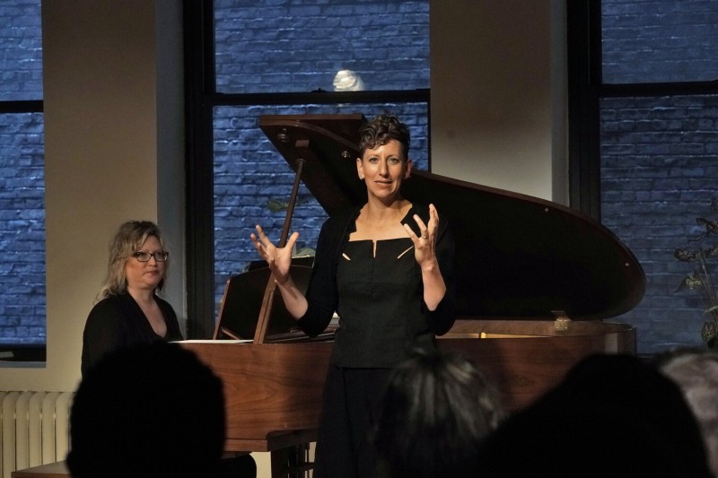 A participant sings with a piano accompanist in a class at the Balance Arts Center