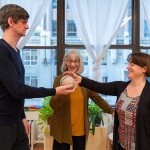 Teacher and students explore Alexander Technique with a ball