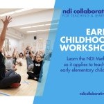 Children raise their hands above their heads