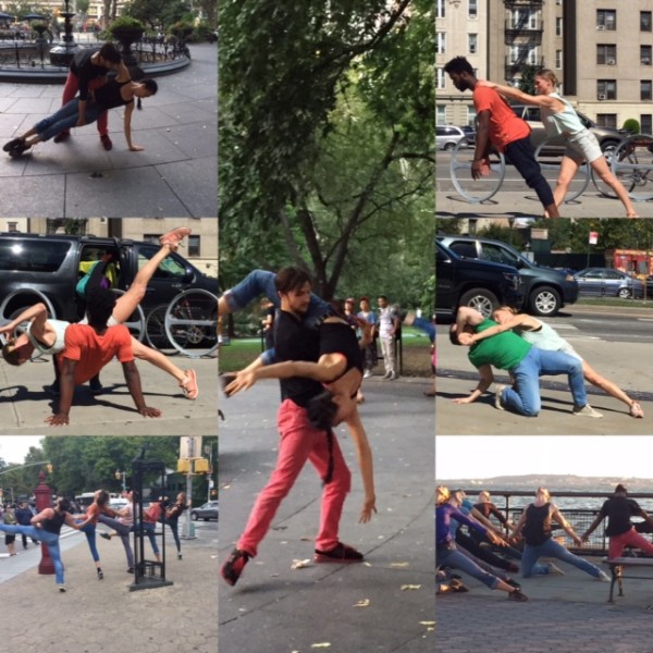 A collage of images of people dancing the streets of NYC