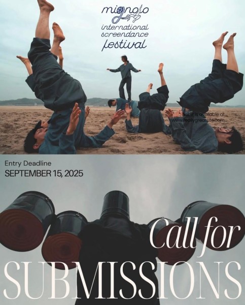 Call for Submissions graphic for 2025 Mignolo International Screendance Festival