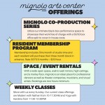 Mignolo Arts Center offerings ad with descriptions of each program