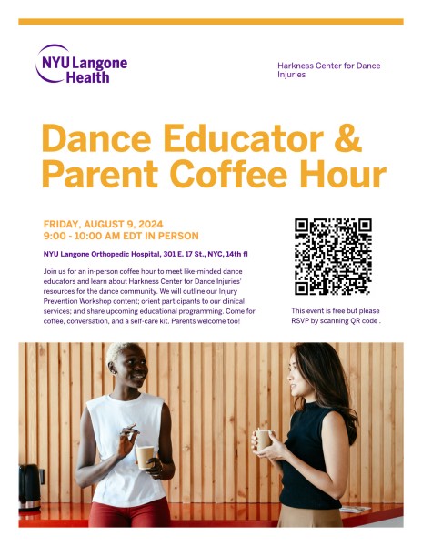 Flyer with two people having coffee and chatting. 