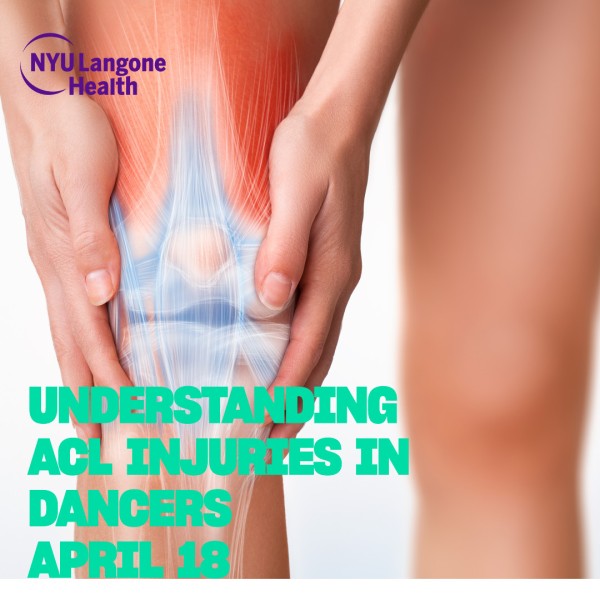 Drawing of knee showing ACL 