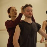 Ballet des Am&eacute;riques Director and Choreographer, Carole Alexis, correcting BdA dancer, Garrett McCann