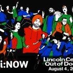 Illustrated images of South Asian artists including a group of tap and bharatanatyam dancers, urban Indian dancers, and singers.