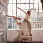 Ballerina suspended in the air.