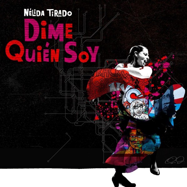 Dancer in Flamenco dress, Spanish text displaying "Nelida Tirado - Dime Quien Soy"