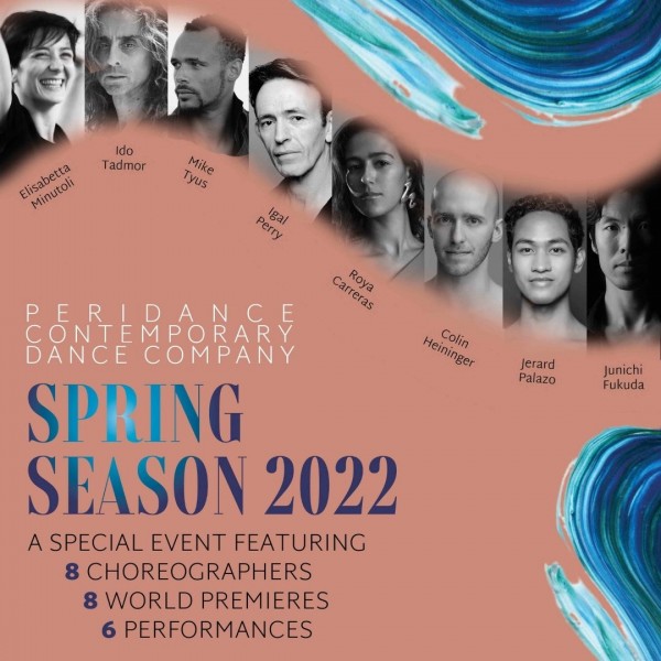 The image displays a poster with the images of all eight choreographers.