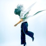 Dancer portrait on a blue background