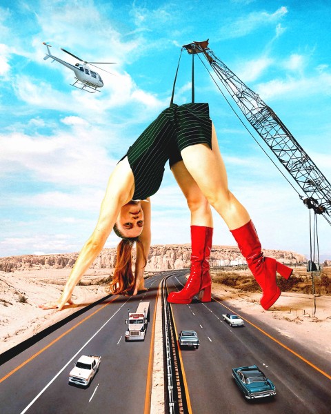 Dancer portrait on a blue background