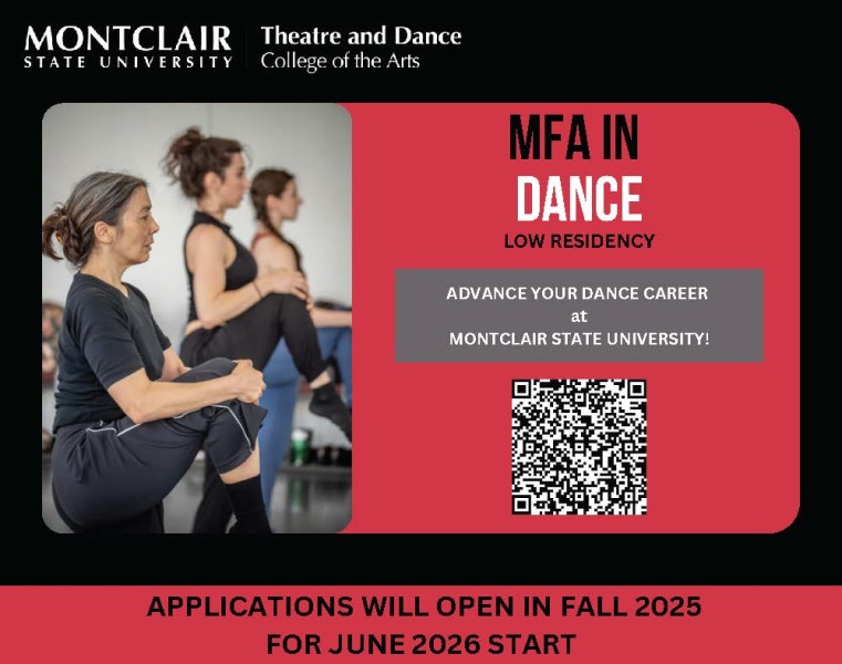 Ad for the MFA Dance with 3 dancers depicted