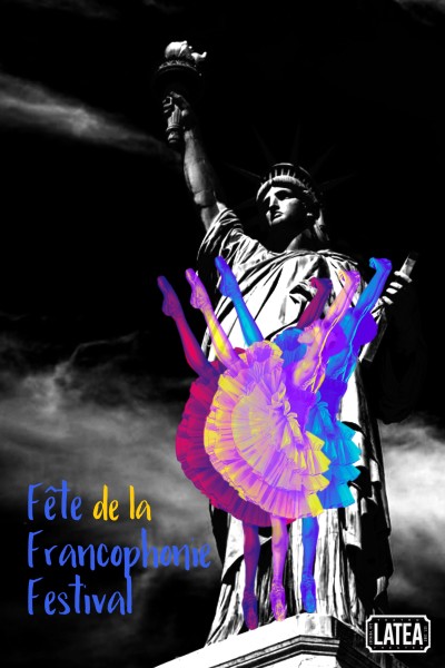 A dancer in front of the Statue of Liberty 