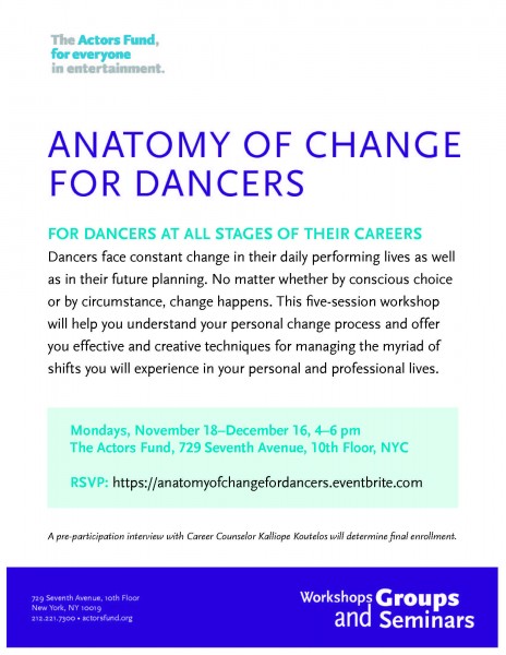 Anatomy of Change for Dancers Flyer 
