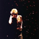 Becky under stage lights