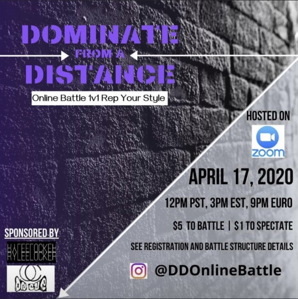 Dominate From A Distance Online Battle 4/17/20 at 3p EDT on Zoom