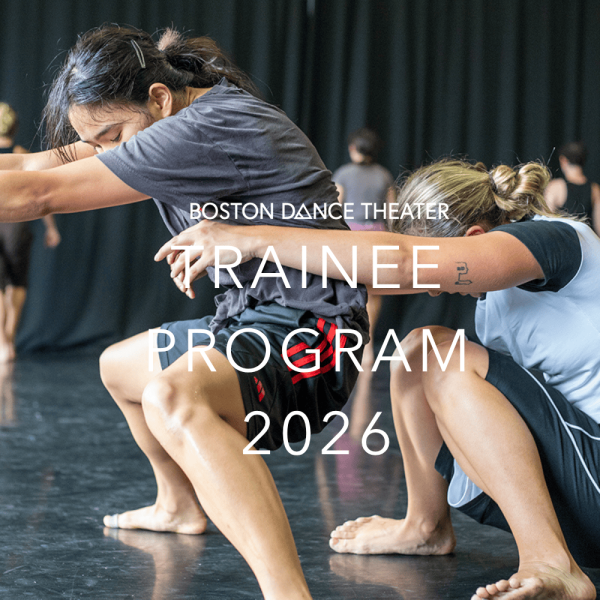 Two dancers embrace as text reads 'TRAINEE PROGRAM 2026'