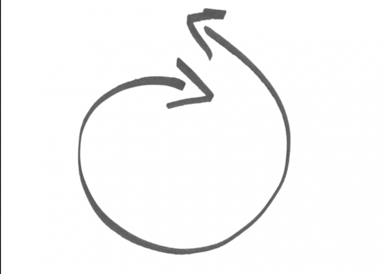 The freeskewl logo: an open circle with two arrows on each end.