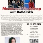 Flyer for workshop. Includes title, workshop description, RSVP details, and headshot of Ruth Childs. 