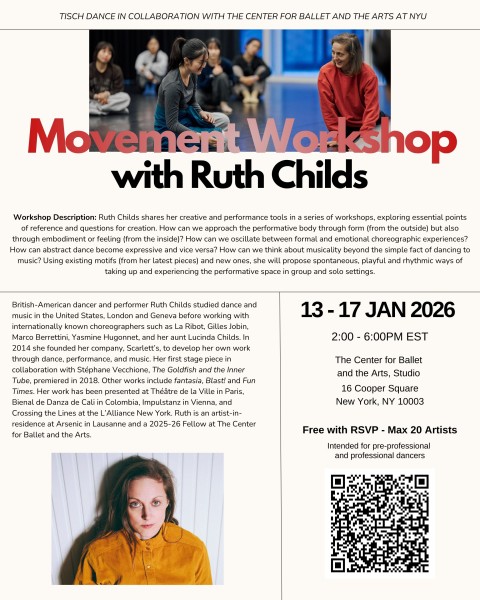 Flyer for workshop. Includes title, workshop description, RSVP details, and headshot of Ruth Childs. 