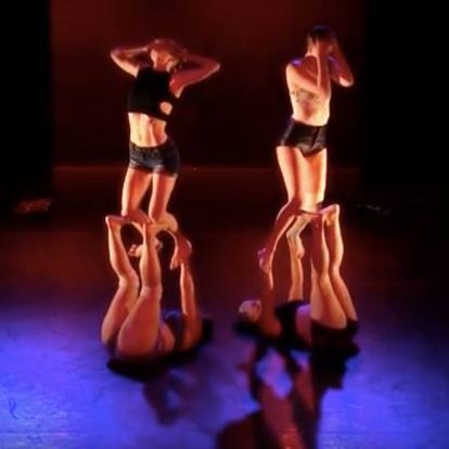 Photo from This Body's live performance at Triskelion Arts. Two dancers lifting up two other dancers.