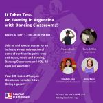 An invitation to "It Takes Two: An Evening in Argentina" hosted by Dancing Classrooms NYC