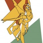 abstract dancer in arabesque