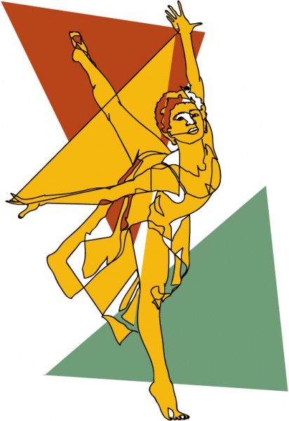 abstract dancer in arabesque