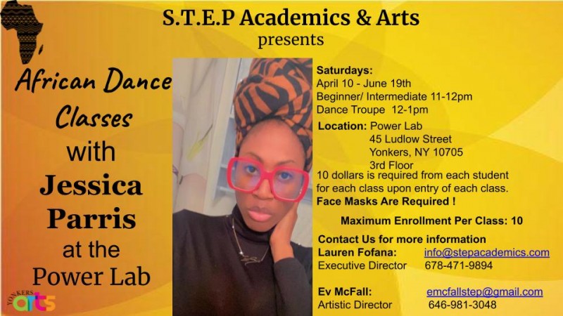 AFRICAN DANCE (IN PERSON) CLASSES NOW AVAILABLE with Jessica Parris from STEP Academics & Arts