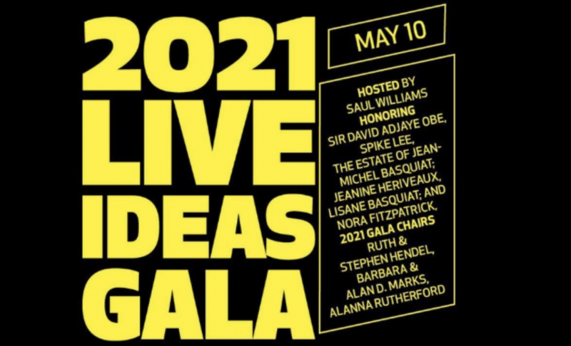 2021 live ideas gala in yellow large font 
