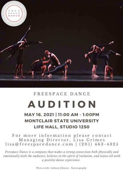 Dancers performing on a stage with blue lighting and wearing Black Unitards..Some of the dancers are being lifted into the air..