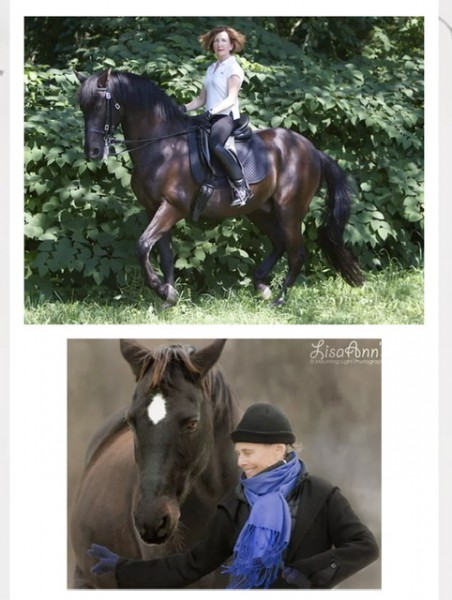 Stacked vertical outdoor portraits of Patricia Norcia and JoAnna Mendl Shaw .