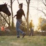 Equus Dancers: Kat Reese, Clement Mensah with Roxy and Pegasa during filming hours on set outdoors for  our film. 
