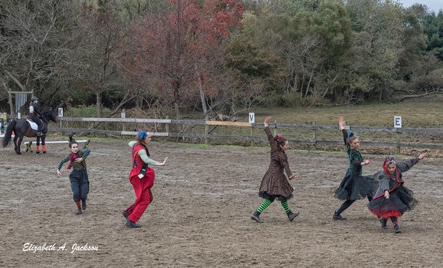 Equus Dancers at Majoda Stables in 2018 performance outdoors.