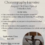 above information listed with a photo of two dancers partnering in the bottom corner