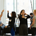 Teachers sharing during a professional development session