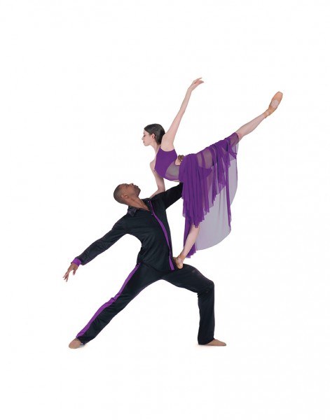 Two Ballet Tucson company dancers in a balanced, partnered lift