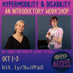 Audre & Laura's headshots centered in a background of pink to purple