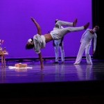 Dancer Danny Wu performs a Bboy move on stage