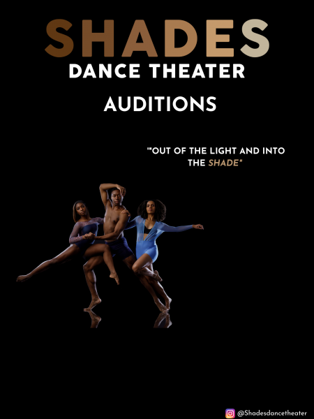 three dancers interlocked with a black background  