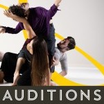 4 Dancers in a clump touching.