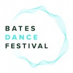 A blue web-like circle frames text that reads, "Bates Dance Festival".