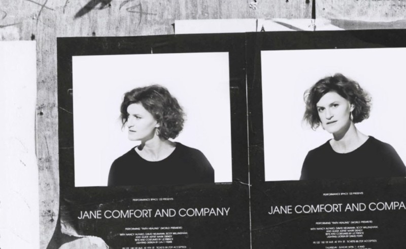 black and white vintage posters of Jane Comfort performances.