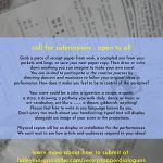 Blurry receipts in the background with overlaid text on a lavendar rectangle. text: haleymorganmiller.com/receiptpaperdialogues