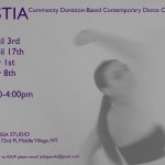 ESTIA Community Donation-Based Movement Classes information including the dates, address and RSVP also found in the main text.