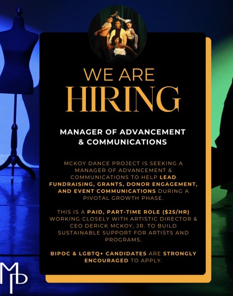 New job posting for McKoy Dance Project